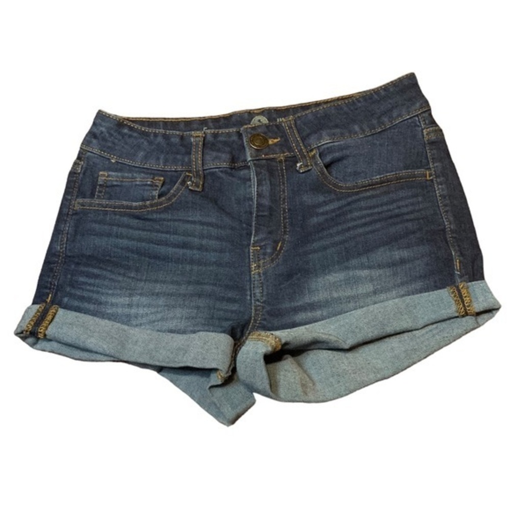 SO Denim High Rise Shortie Cuffed 5 pocket Jean Shorts Juniors
